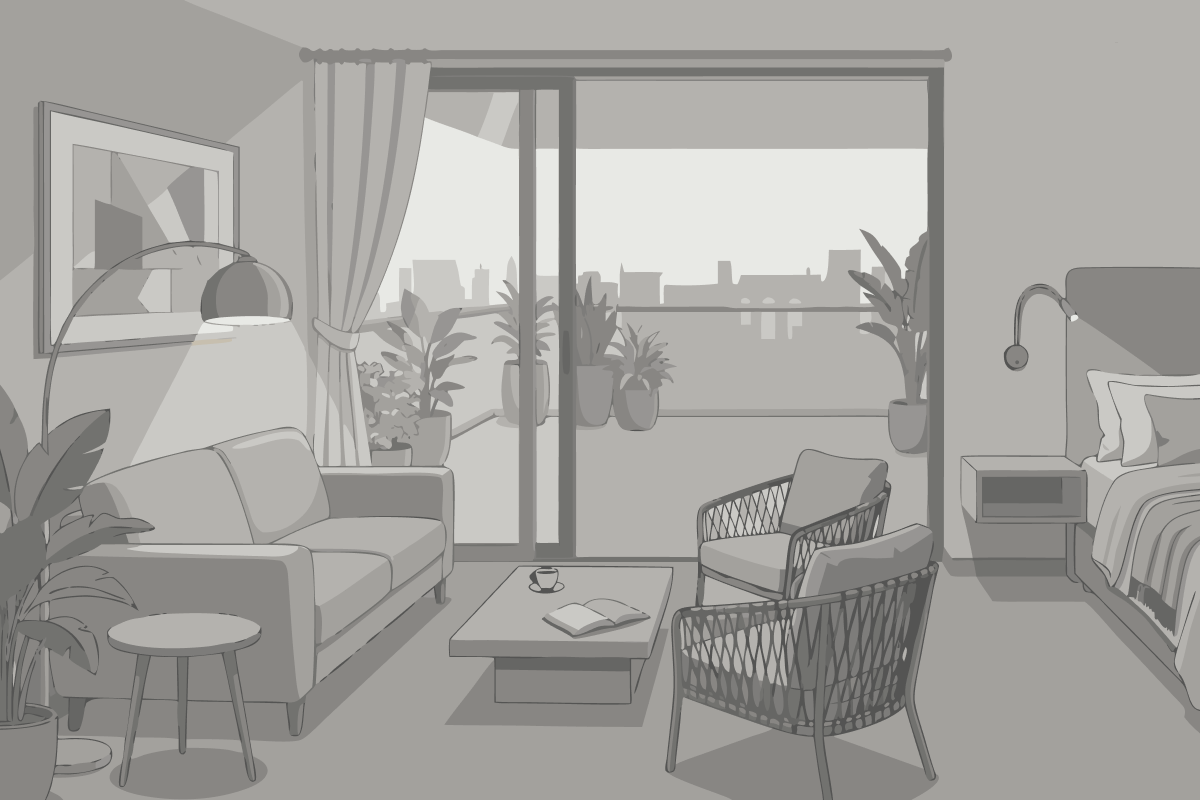 Apartment mit Poolblick